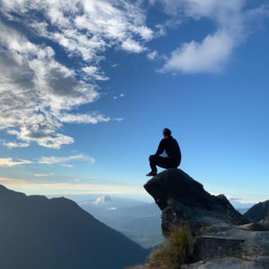 person on a mountain top